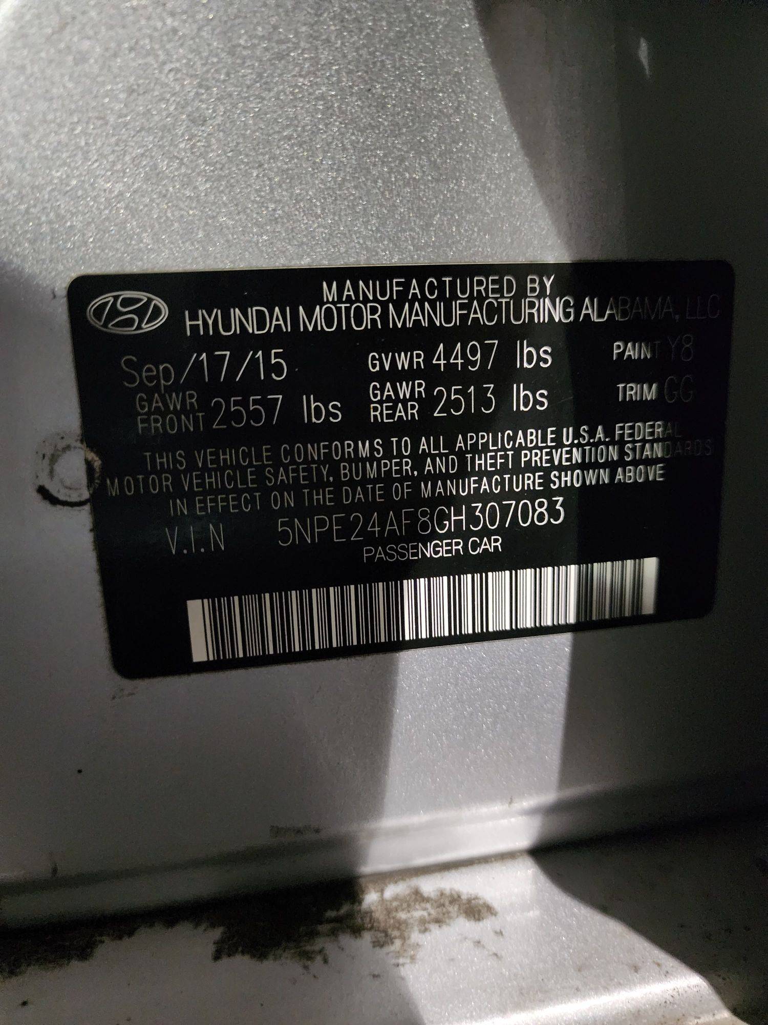 2016 HYUNDAI SONATA — 114908 Miles — Lot 40907084 — Souq - Marhaba Auctions Used Cars - Image 8