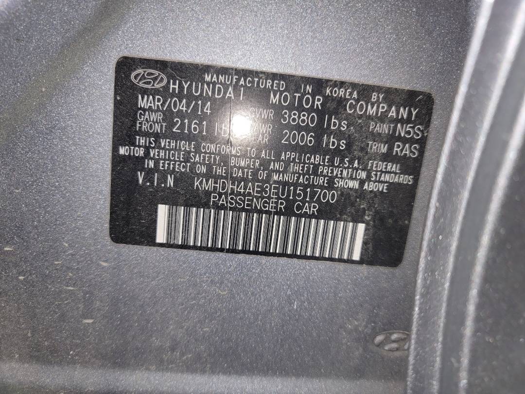 2014 HYUNDAI ELANTRA — 203697 Miles — Lot U151700 - Marhaba Auctions Used Cars - Image 10