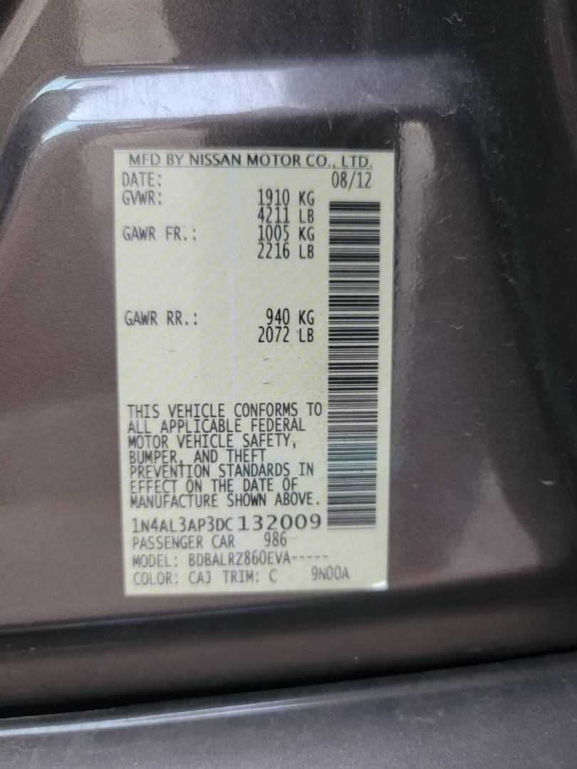 2013 NISSAN ALTIMA — 128608 Miles — Lot 38321447 - Marhaba Auctions Used Cars - Image 9