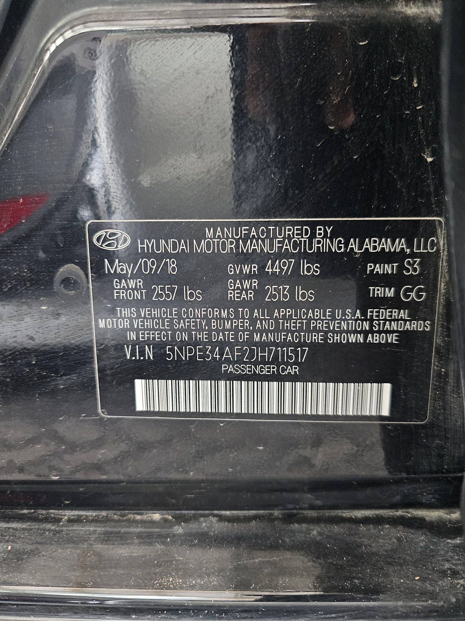 2018 HYUNDAI SONATA — 98477 Miles — Lot 2JH711517 — Souq - Marhaba Auctions Used Cars - Image 10