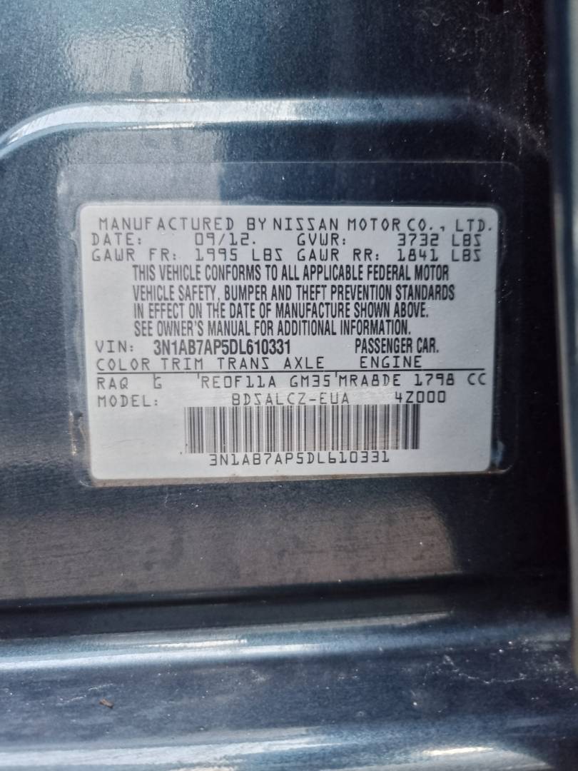 2013 NISSAN SENTRA — 136951 Miles — Lot 125487 — Souq - Marhaba Auctions Used Cars - Image 9