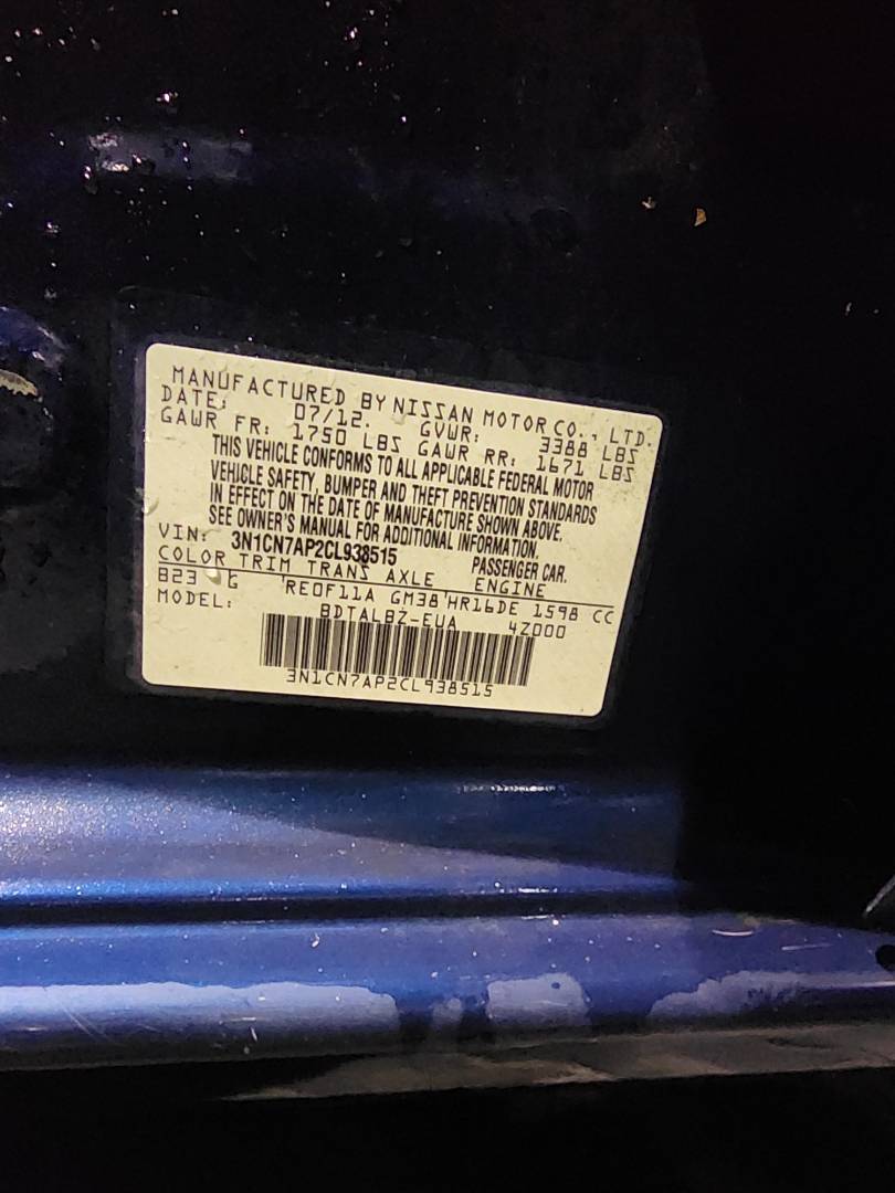 2012 NISSAN VERSA — 181934 Miles — Lot 38256789 - Marhaba Auctions Used Cars - Image 4