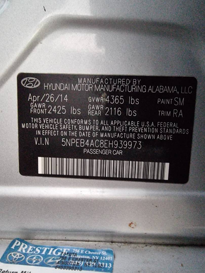 2014 HYUNDAI SONATA — 212563 Miles — Lot 215478 — Ind. 12 - Marhaba Auctions Used Cars - Image 9