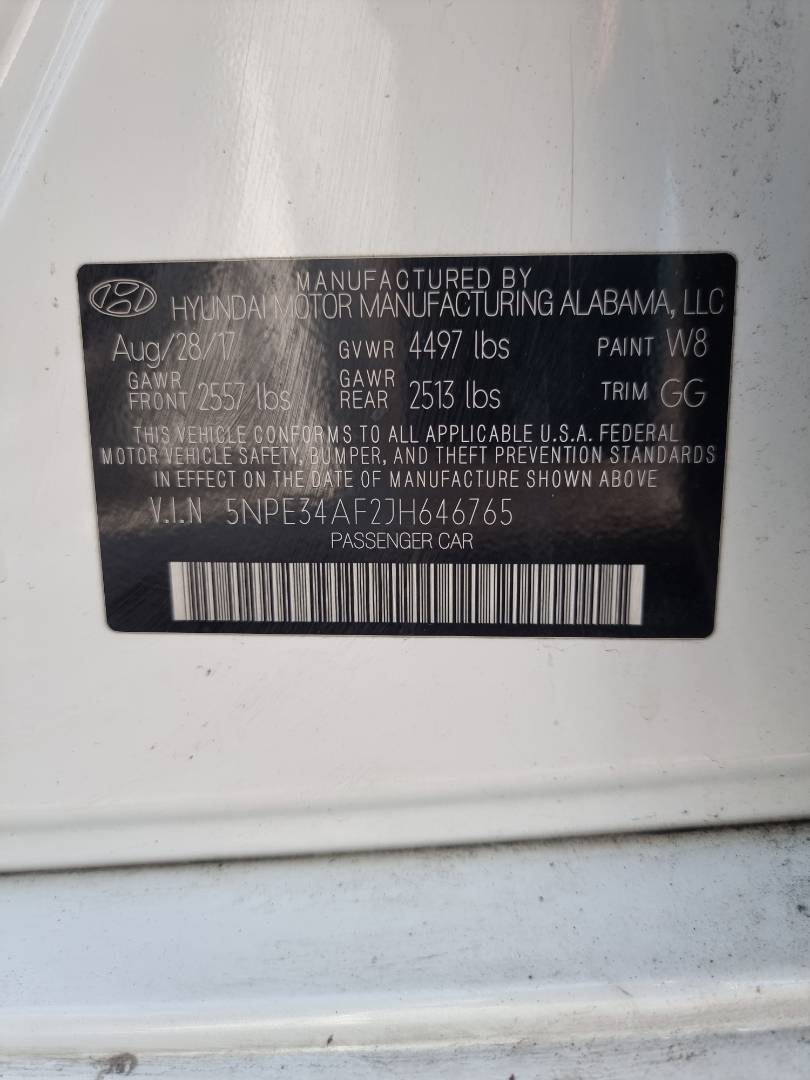 HYUNDAI SONATA 2018 - Marhaba Auction Used Cars - Image 8