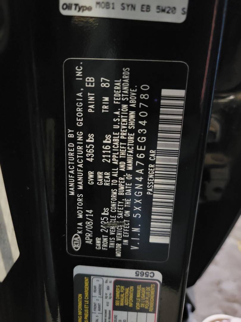 2014 KIA OPTIMA — 121300 Miles — Lot G340780 — Main - Marhaba Auctions Used Cars - Image 11