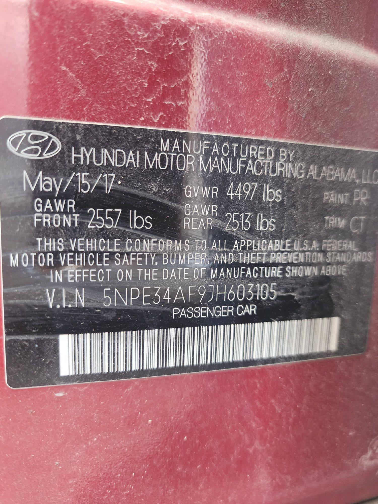 2018 HYUNDAI SONATA — 90057 Miles — Lot 10023165102 - Marhaba Auctions Used Cars - Image 3
