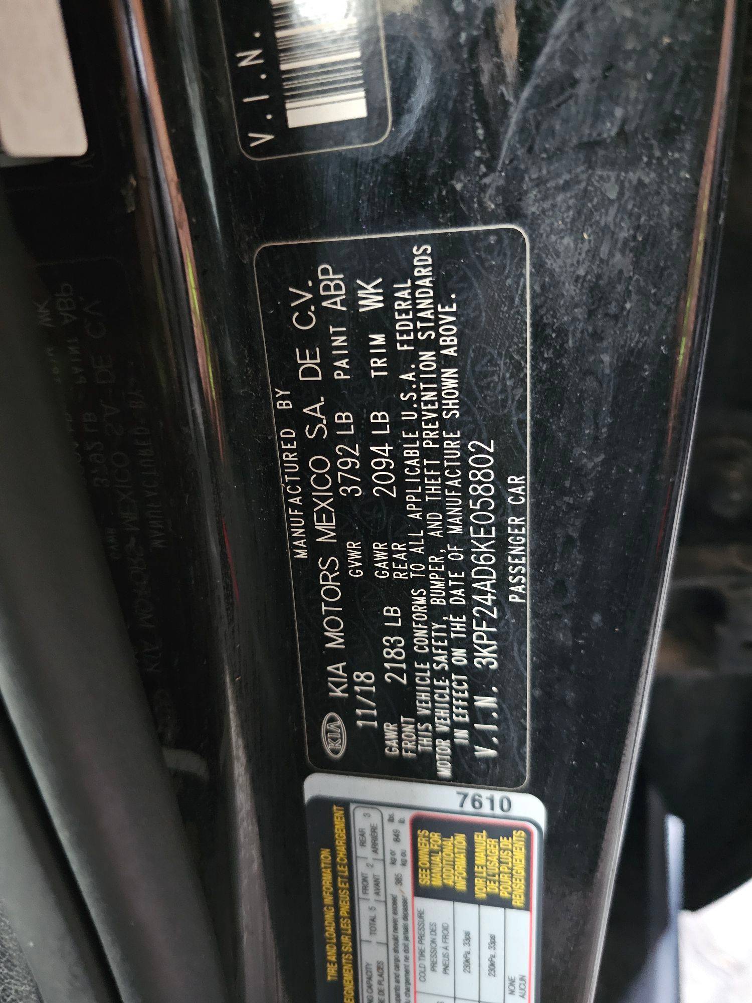 2019 KIA FORTE — 193417 Miles — Lot AD6KE058802 — Main - Marhaba Auctions Used Cars - Image 8