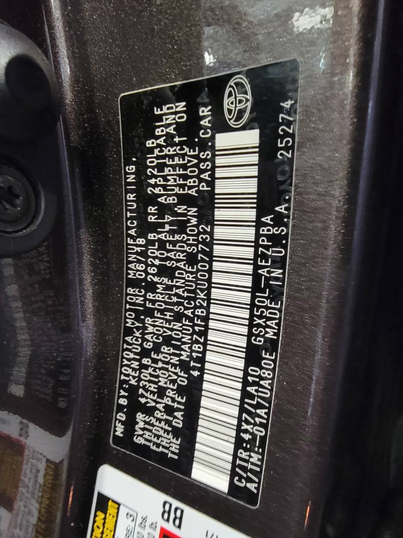 2019 TOYOTA AVALON — 38059 Miles — Lot FB2KU007732 — Main - Marhaba Auctions Used Cars - Image 10