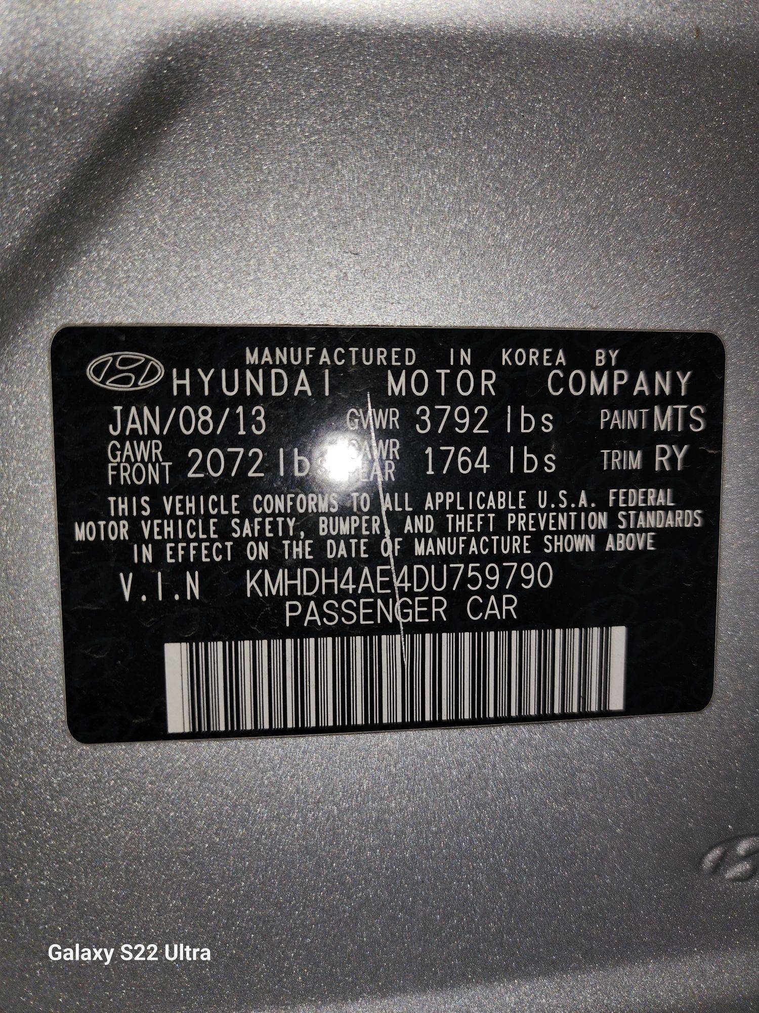 2013 HYUNDAI ELANTRA — 202434 Miles — Lot 37976570 - Marhaba Auctions Used Cars - Image 8