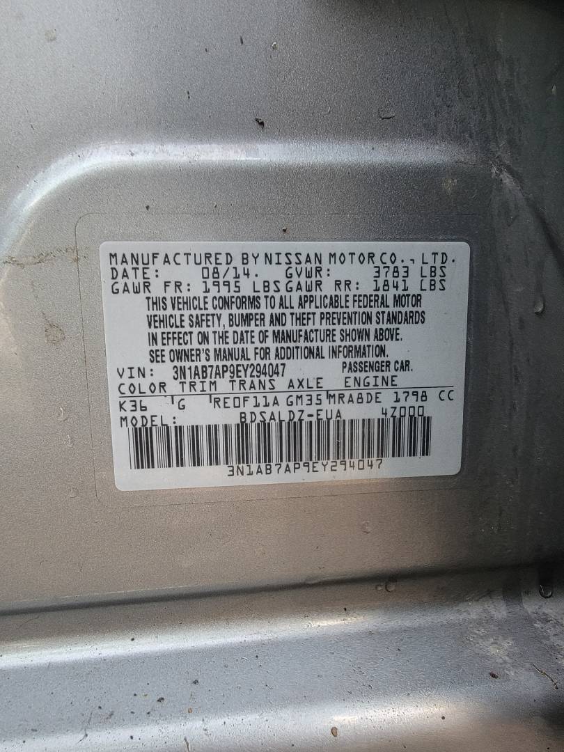 2014 NISSAN SENTRA — 143069 Miles — Lot Y294047 — Main - Marhaba Auctions Used Cars - Image 9