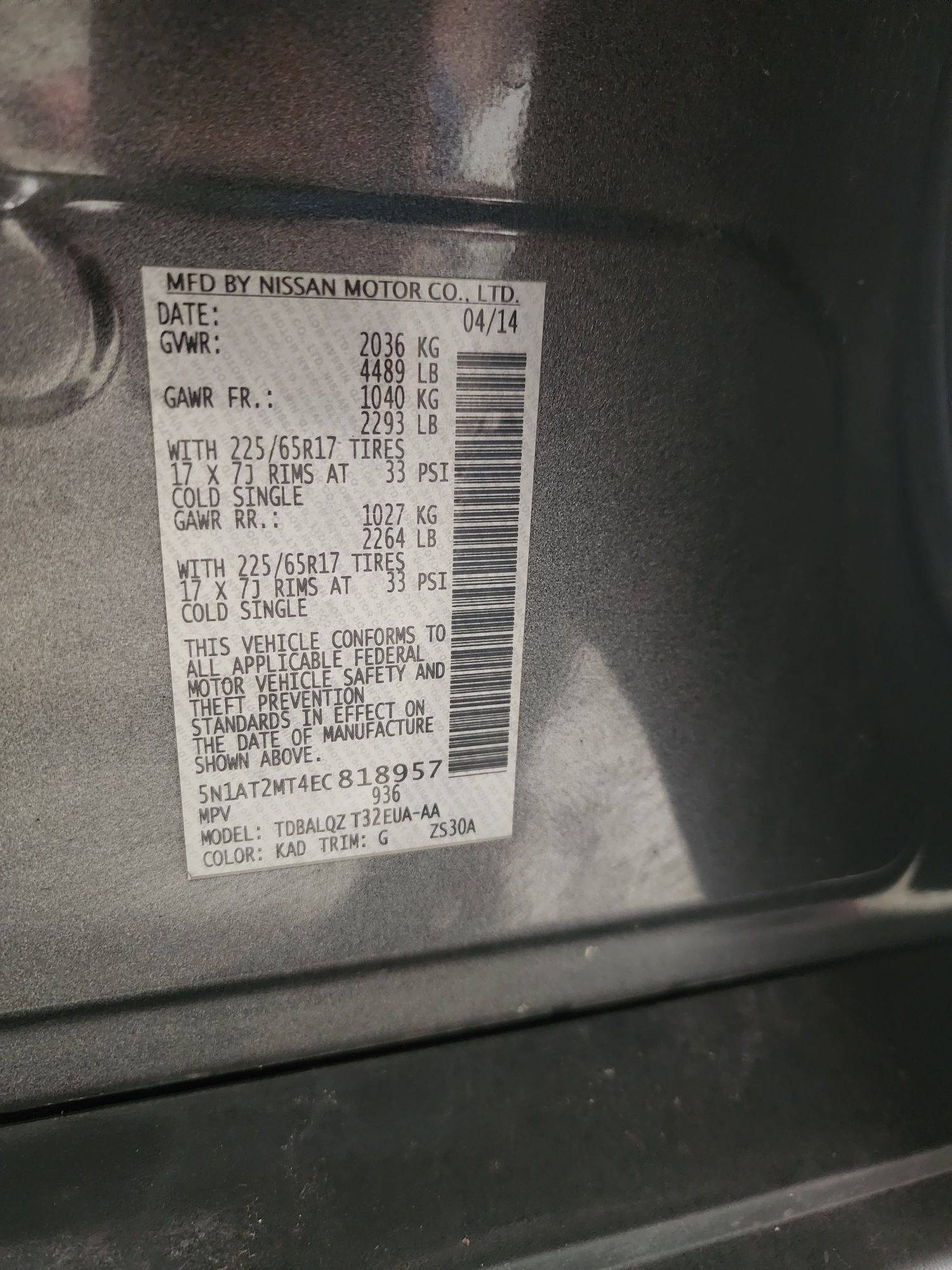 2014 NISSAN ROGUE — 137543 Miles — Lot 81641185 — Al Quoz - Marhaba Auctions Used Cars - Image 11