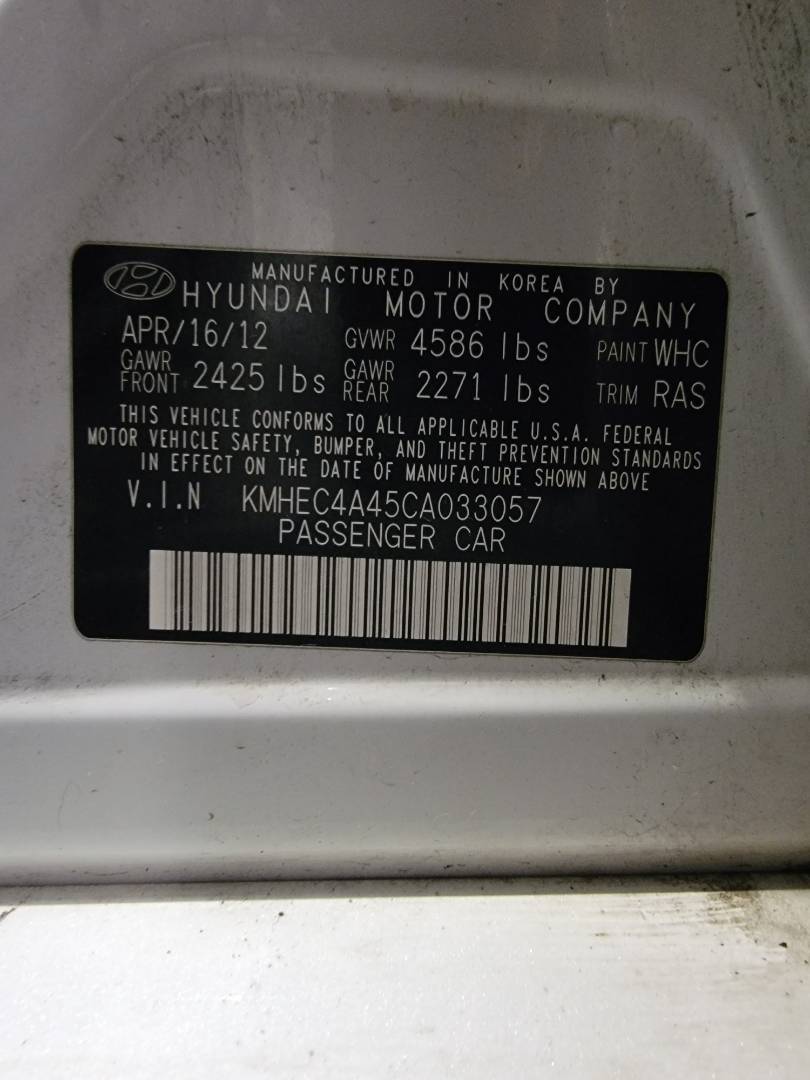 2012 HYUNDAI SONATA — 165372 Miles — Lot 033057 — Main - Marhaba Auctions Used Cars - Image 10