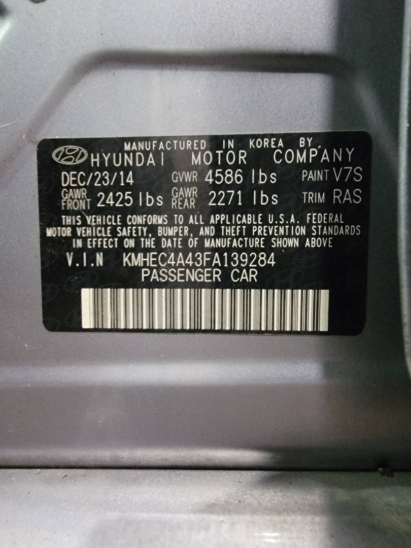2015 HYUNDAI SONATA — 176676 Miles — Lot 139284 — Main - Marhaba Auctions Used Cars - Image 10