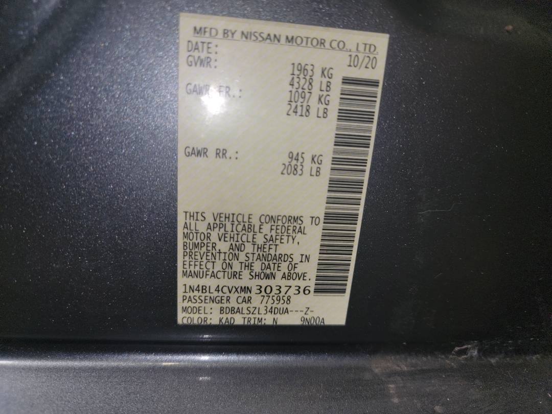 2021 NISSAN ALTIMA — 73201 Miles — Lot 303736 - Marhaba Auctions Used Cars - Image 9