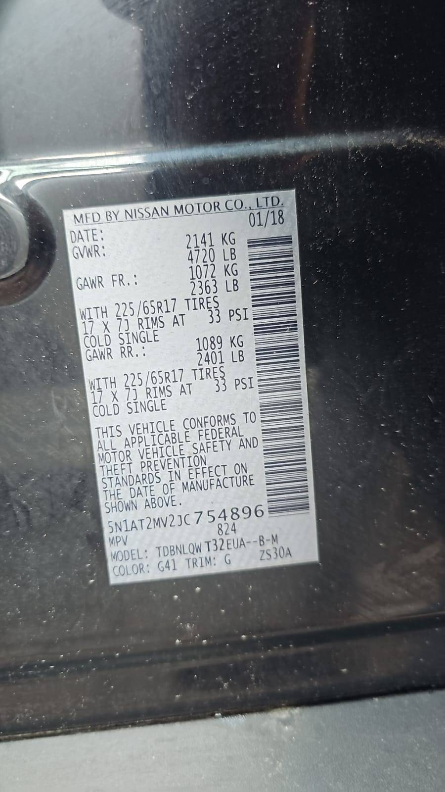 NISSAN ROGUE 2018 - Marhaba Auction Used Cars - Image 3