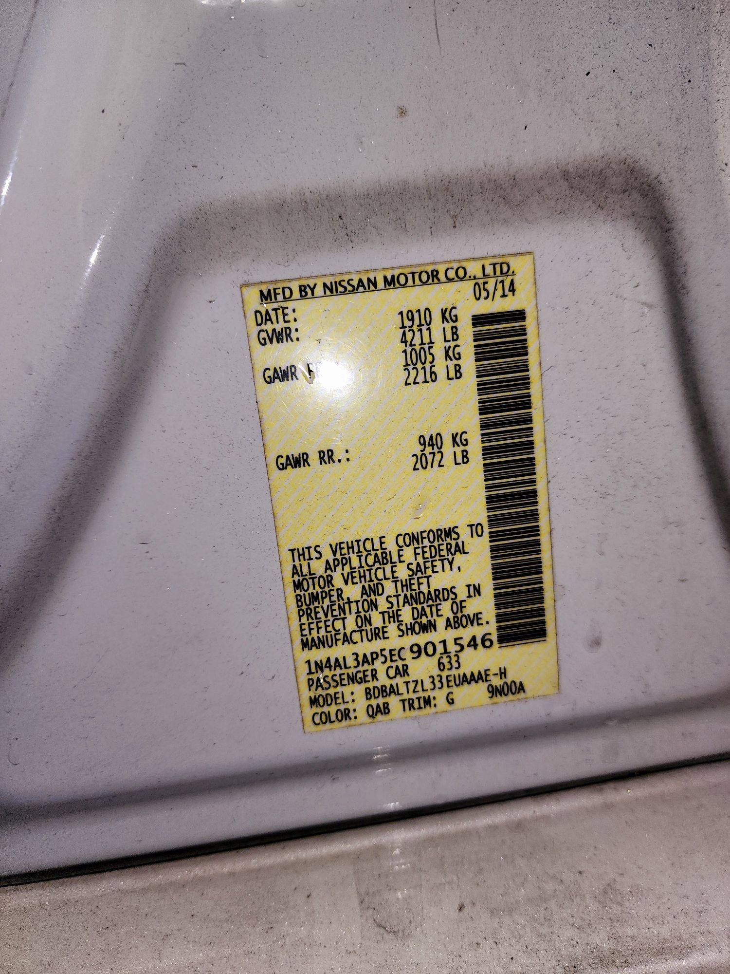 2014 NISSAN ALTIMA — 173924 Miles — Lot 40161251 — Souq - Marhaba Auctions Used Cars - Image 10