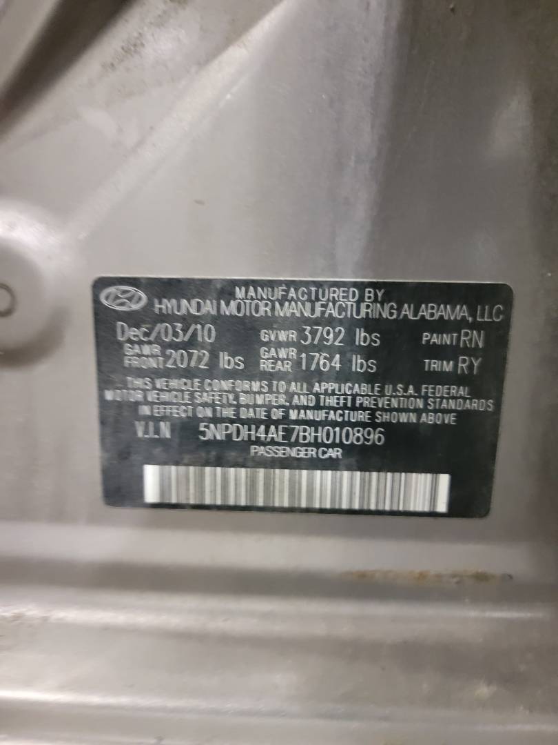 2011 HYUNDAI ELANTRA — 162055 Miles — Lot H010896 — Main - Marhaba Auctions Used Cars - Image 9
