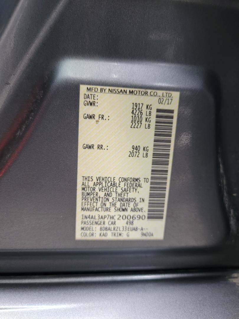 2017 NISSAN ALTIMA — 138504 Miles — Lot C200690 — Main - Marhaba Auctions Used Cars - Image 9