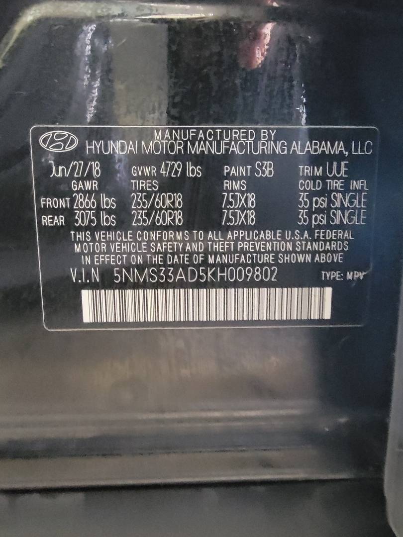 2019 HYUNDAI SANTA FE — 162316 Miles — Lot 40353563 — Main - Marhaba Auctions Used Cars - Image 10