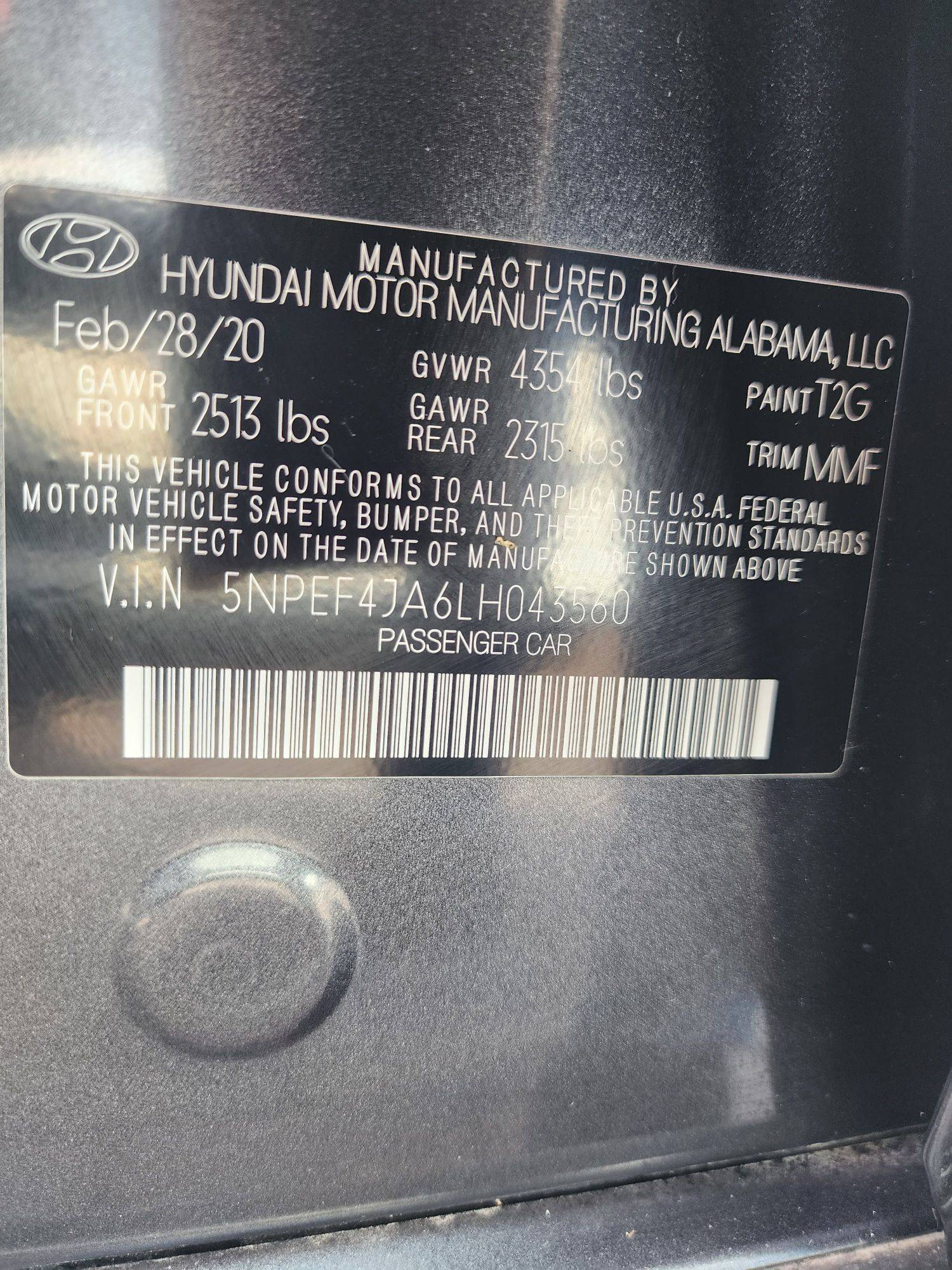 2020 HYUNDAI SONATA — 8202 Miles — Lot LH043560 - Marhaba Auctions Used Cars - Image 3