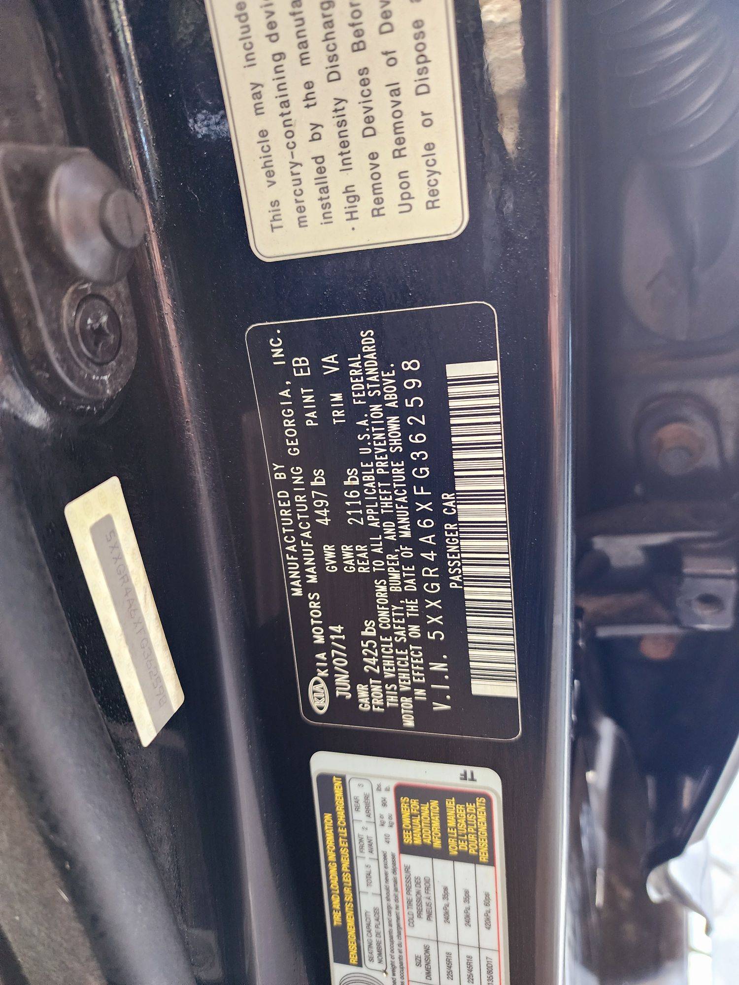 2015 KIA OPTIMA — 98638 Miles — Lot 71458544 — Souq - Marhaba Auctions Used Cars - Image 10
