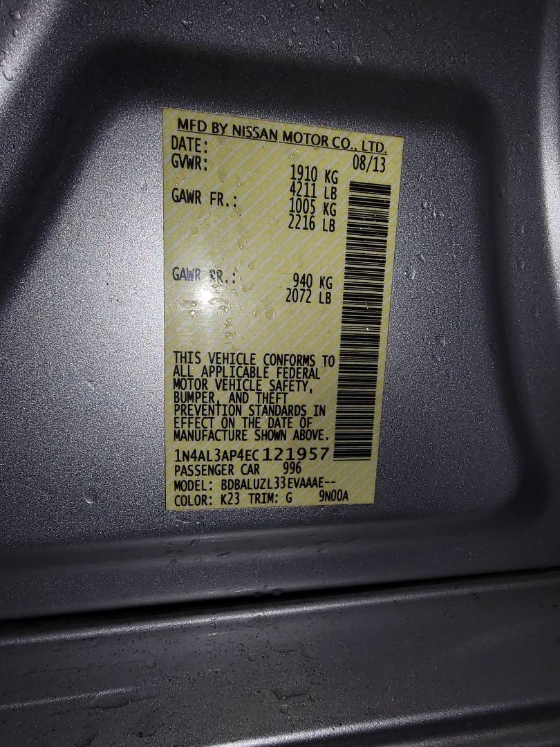 2014 NISSAN ALTIMA — 119015 Miles — Lot 65700933 - Marhaba Auctions Used Cars - Image 4