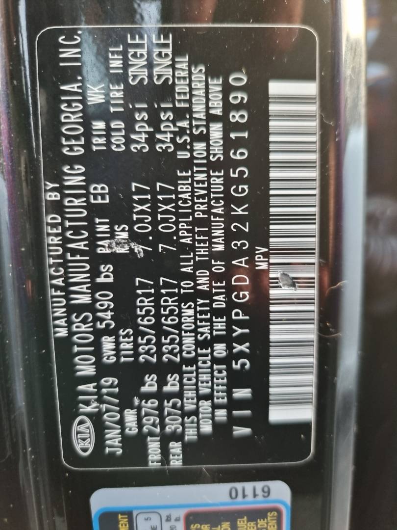 2019 KIA SORENTO — 101313 Miles — Lot 125487 — Ind. 12 - Marhaba Auctions Used Cars - Image 9