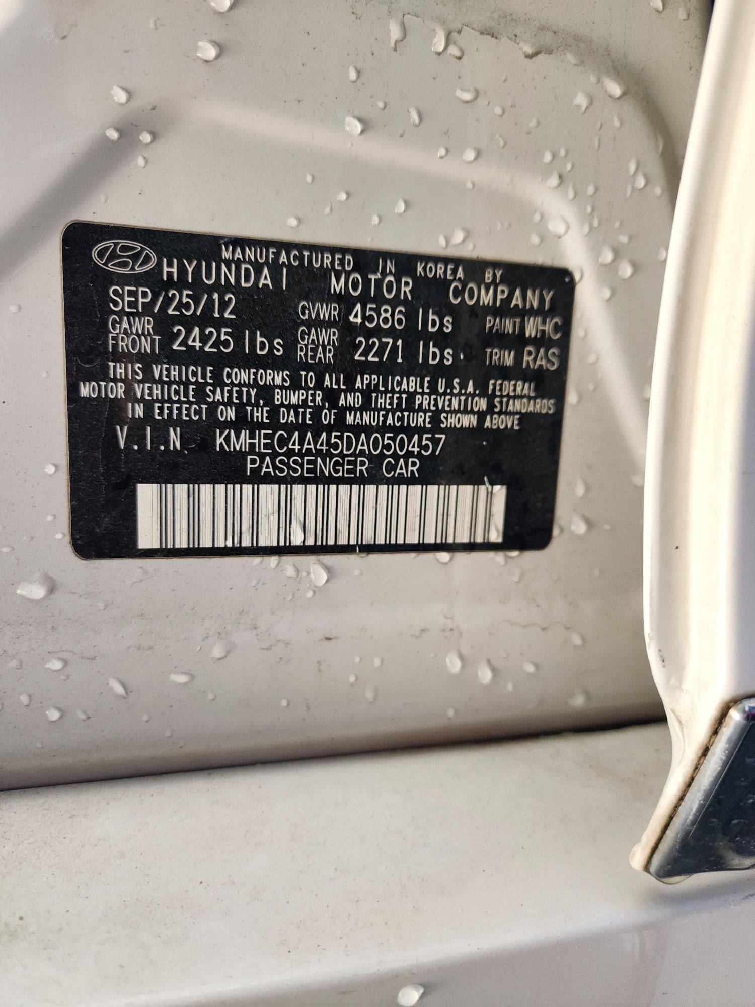 2013 HYUNDAI SONATA — 204348 Miles — Lot 69786733 - Marhaba Auctions Used Cars - Image 9
