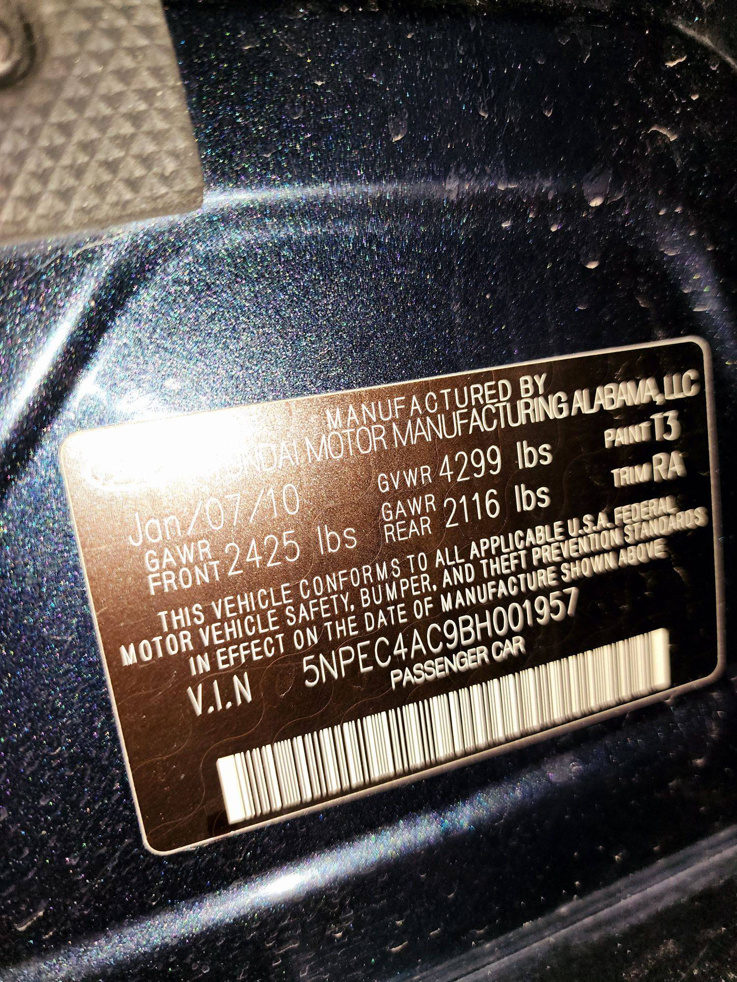 2011 HYUNDAI SONATA — 318319 Miles — Lot C9BH001957 — Souq - Marhaba Auctions Used Cars - Image 10
