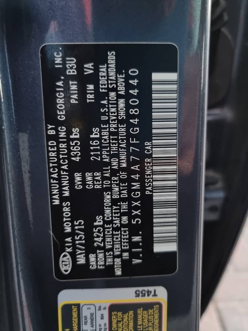 2015 KIA OPTIMA — 186036 Miles — Lot 125487 — Ind. 12 - Marhaba Auctions Used Cars - Image 9