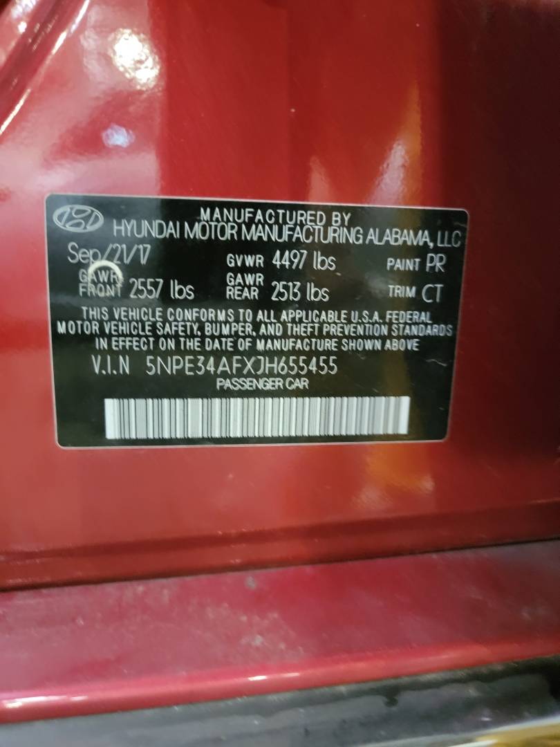 2018 HYUNDAI SONATA — 111087 Miles — Lot H655455 - Marhaba Auctions Used Cars - Image 9