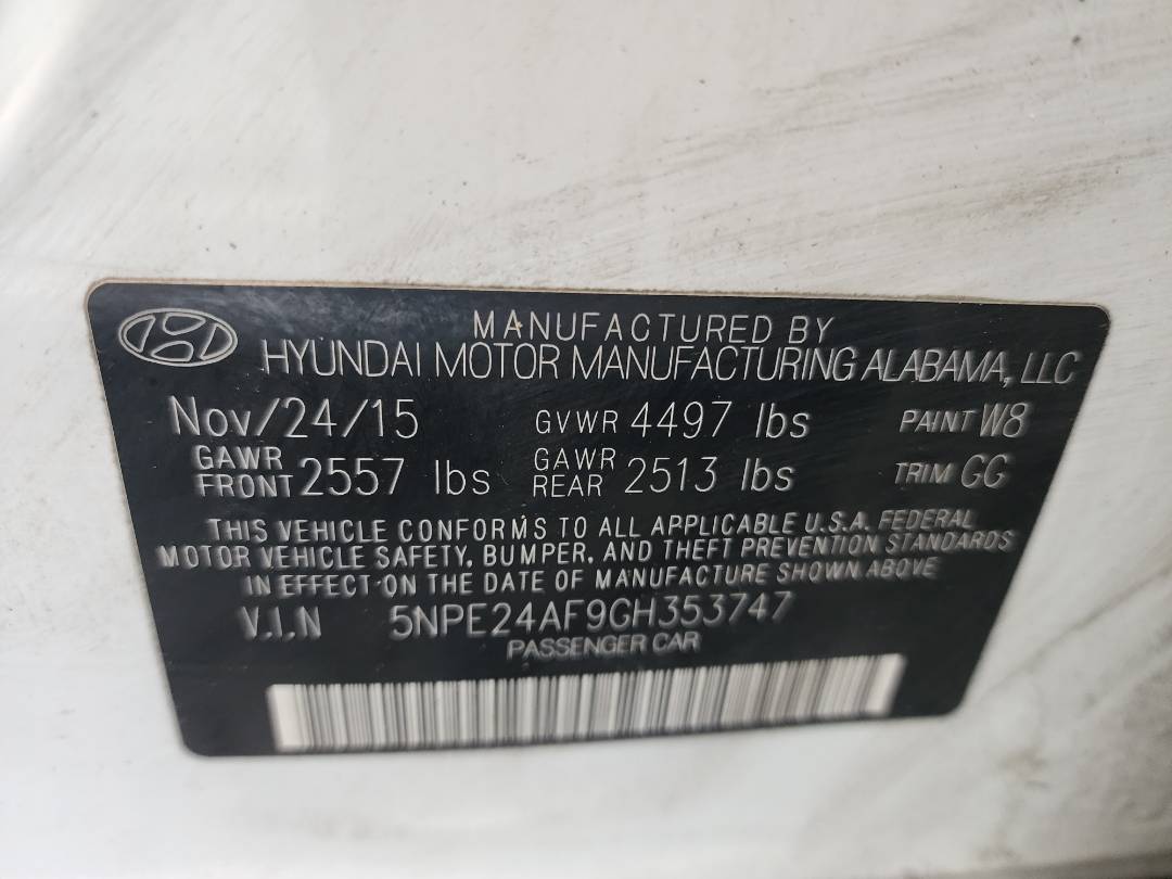 2016 HYUNDAI SONATA — 115789 Miles — Lot 869262 — Souq - Marhaba Auctions Used Cars - Image 5