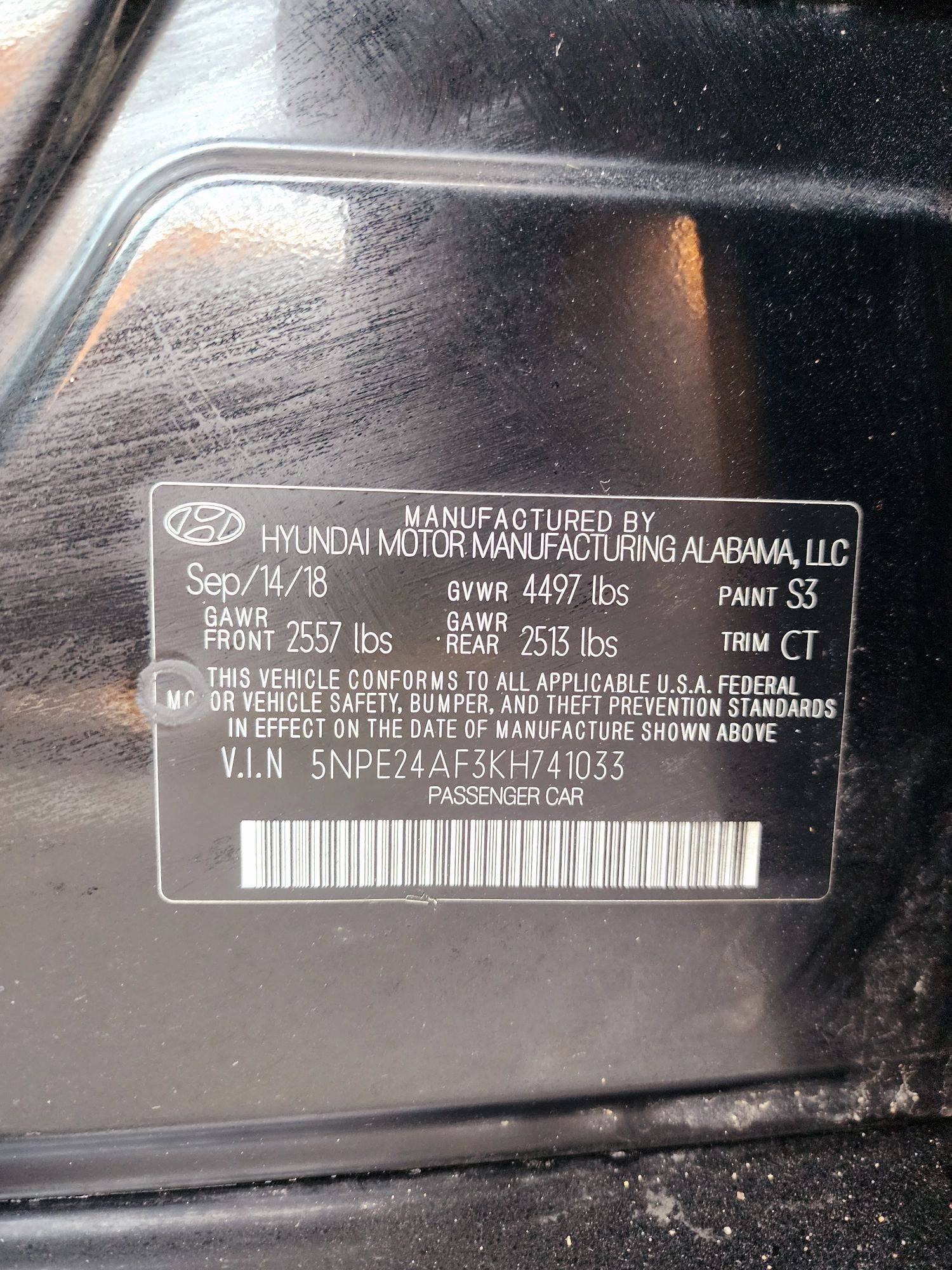2019 HYUNDAI SONATA — 44220 Miles — Lot 3KH741033 — Main - Marhaba Auctions Used Cars - Image 9