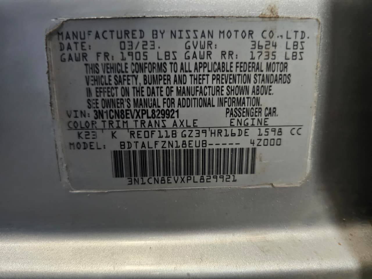 2023 NISSAN VERSA — 66867 Miles — Lot 45147043 — Main - Marhaba Auctions Used Cars - Image 8
