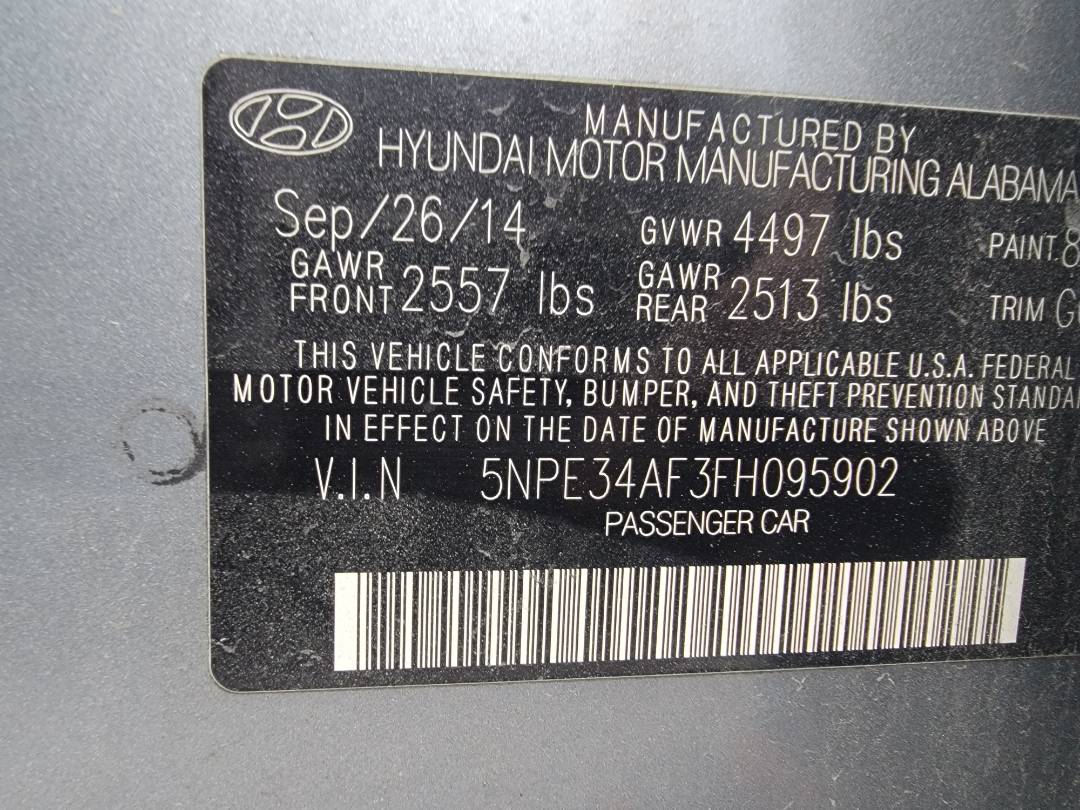2015 HYUNDAI SONATA — 109383 Miles — Lot FH095902 — Main - Marhaba Auctions Used Cars - Image 8
