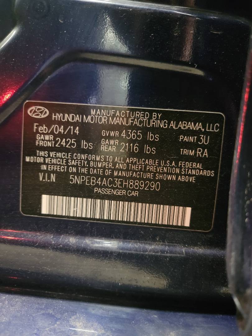 2014 HYUNDAI SONATA — 171878 Miles — Lot H889290 - Marhaba Auctions Used Cars - Image 9