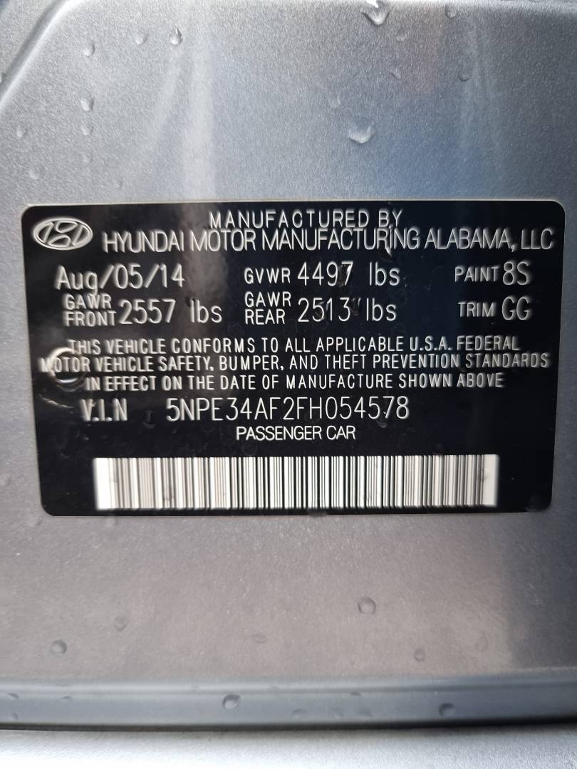 2015 HYUNDAI SONATA — 201475 Miles — Lot 215487 — Ind. 12 - Marhaba Auctions Used Cars - Image 9