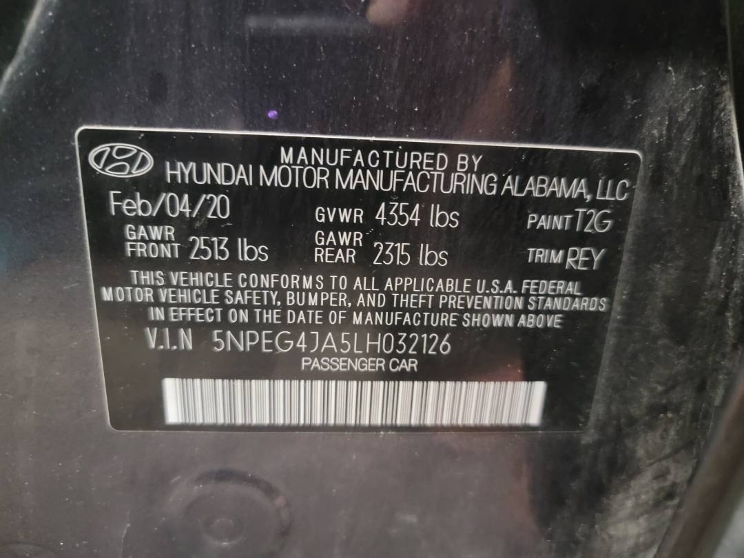 2020 HYUNDAI SONATA — 61528 Miles — Lot 5LH032126 — Main - Marhaba Auctions Used Cars - Image 9