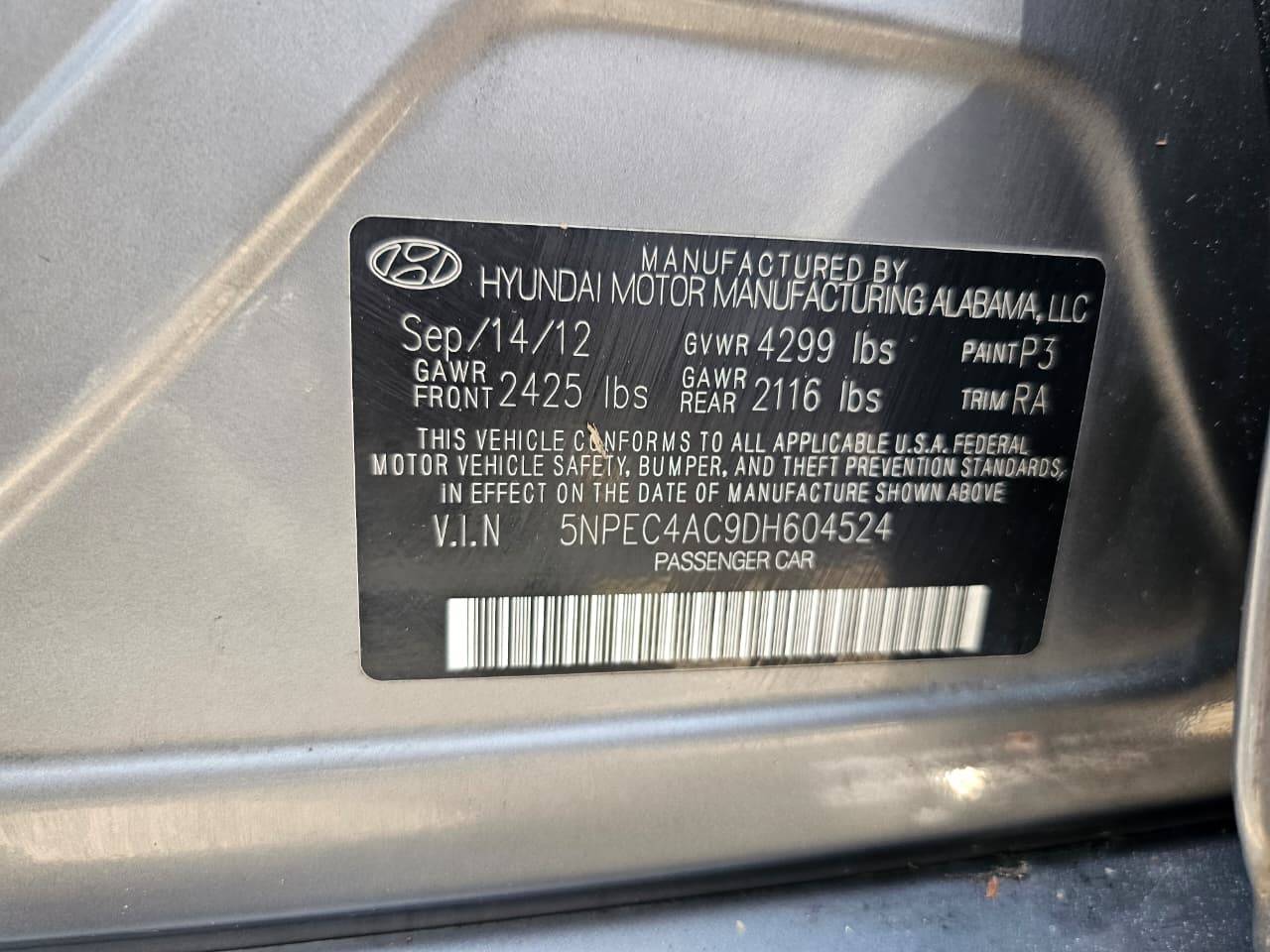 2013 HYUNDAI SONATA — 141536 Miles — Lot 44050276 — Main - Marhaba Auctions Used Cars - Image 10