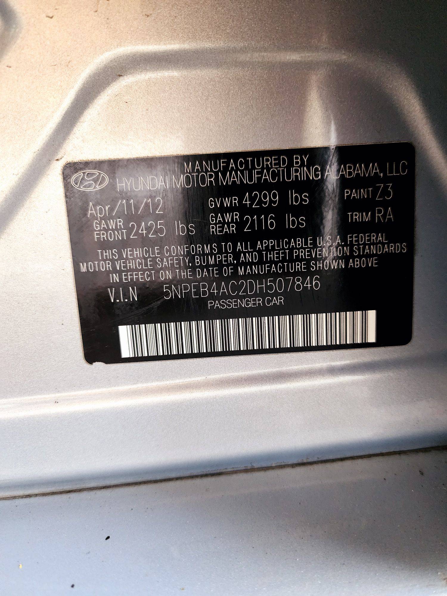 2013 HYUNDAI SONATA — 138427 Miles — Lot 507846 — Souq - Marhaba Auctions Used Cars - Image 9