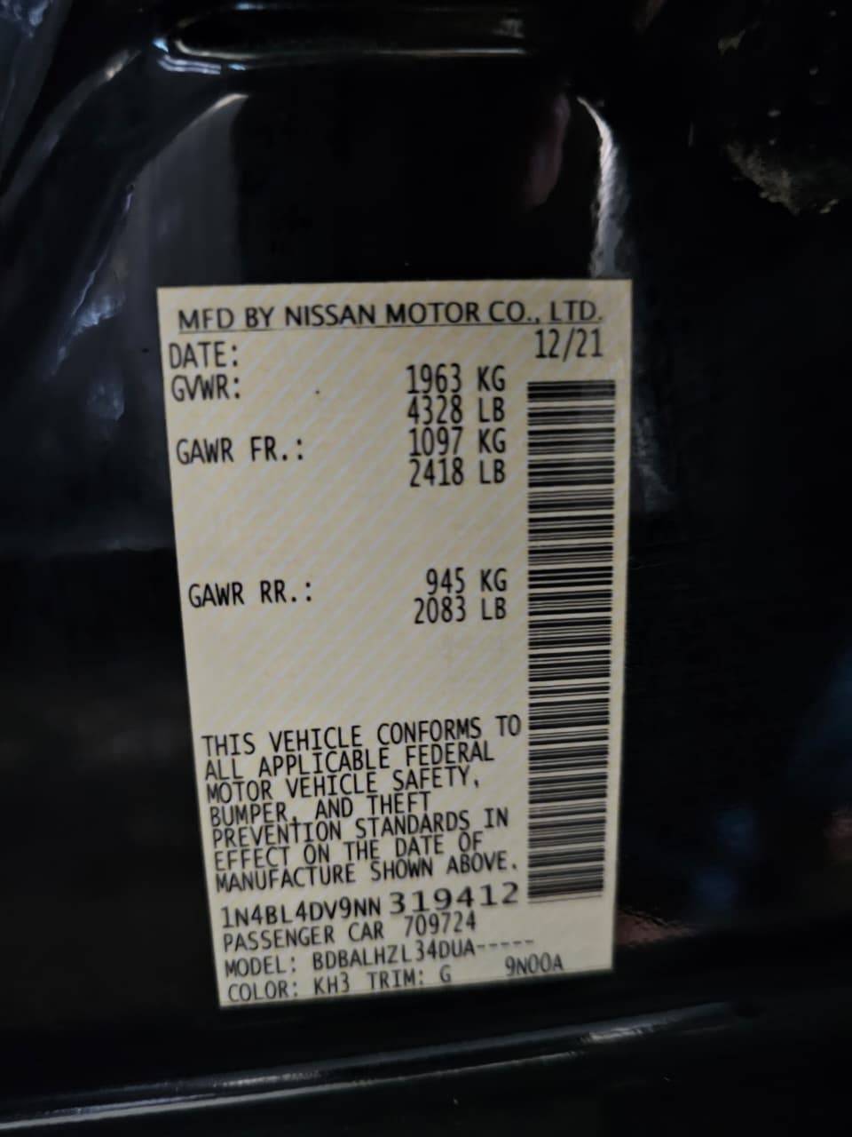 2022 NISSAN ALTIMA — 77639 Miles — Lot 81705715 — Souq - Marhaba Auctions Used Cars - Image 6