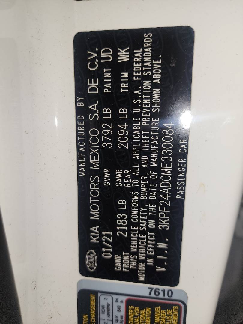 2021 KIA FORTE — 46243 Miles — Lot 38034191 - Marhaba Auctions Used Cars - Image 4
