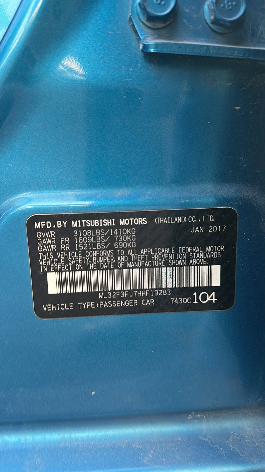 2017 MITSUBISHI MIRAGE — 152824 KM — Lot HHF19283 — Souq - Marhaba Auctions Used Cars - Image 8