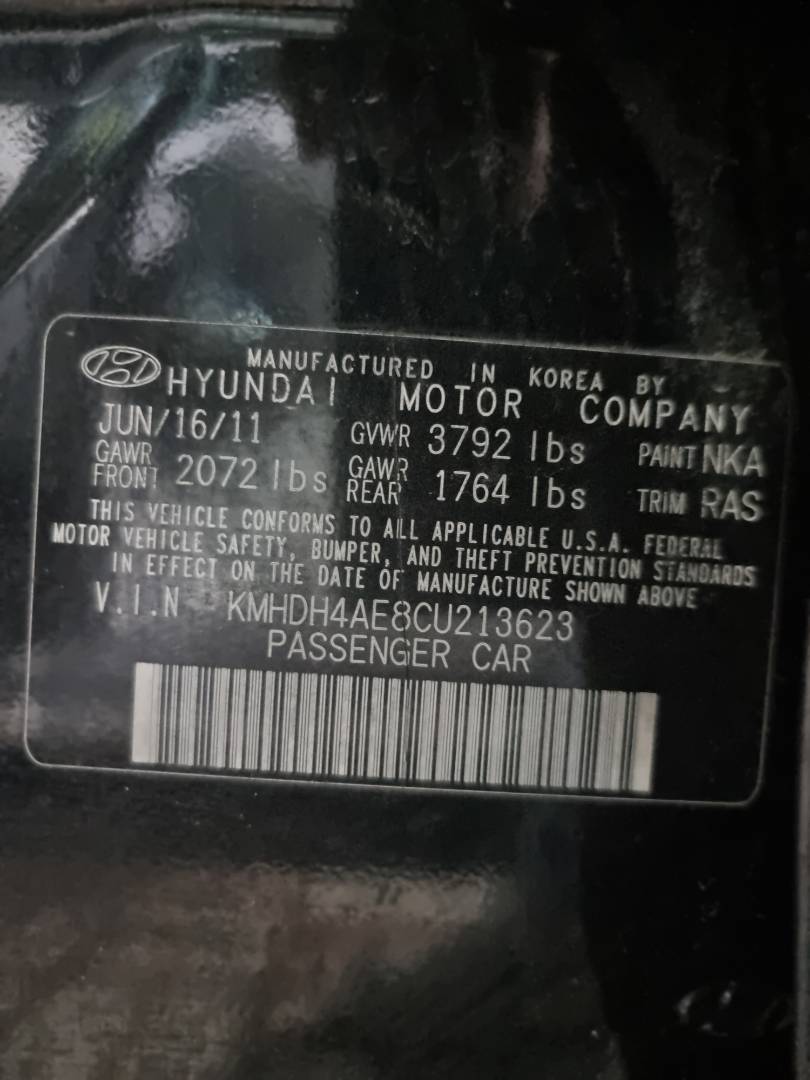 2012 HYUNDAI ELANTRA — 170190 Miles — Lot 41898864 - Marhaba Auctions Used Cars - Image 7