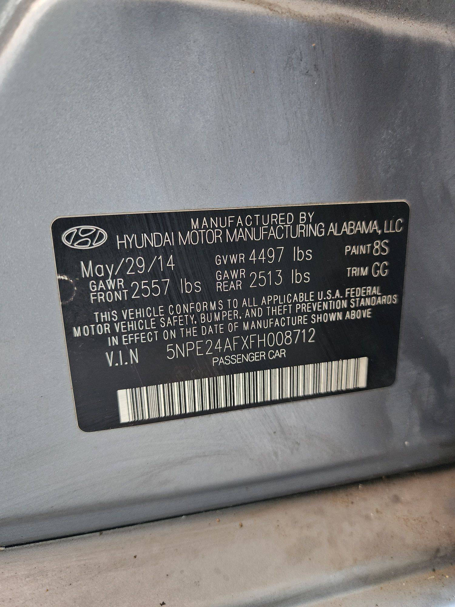 2015 HYUNDAI SONATA — 201355 Miles — Lot FH008712 — Souq - Marhaba Auctions Used Cars - Image 9