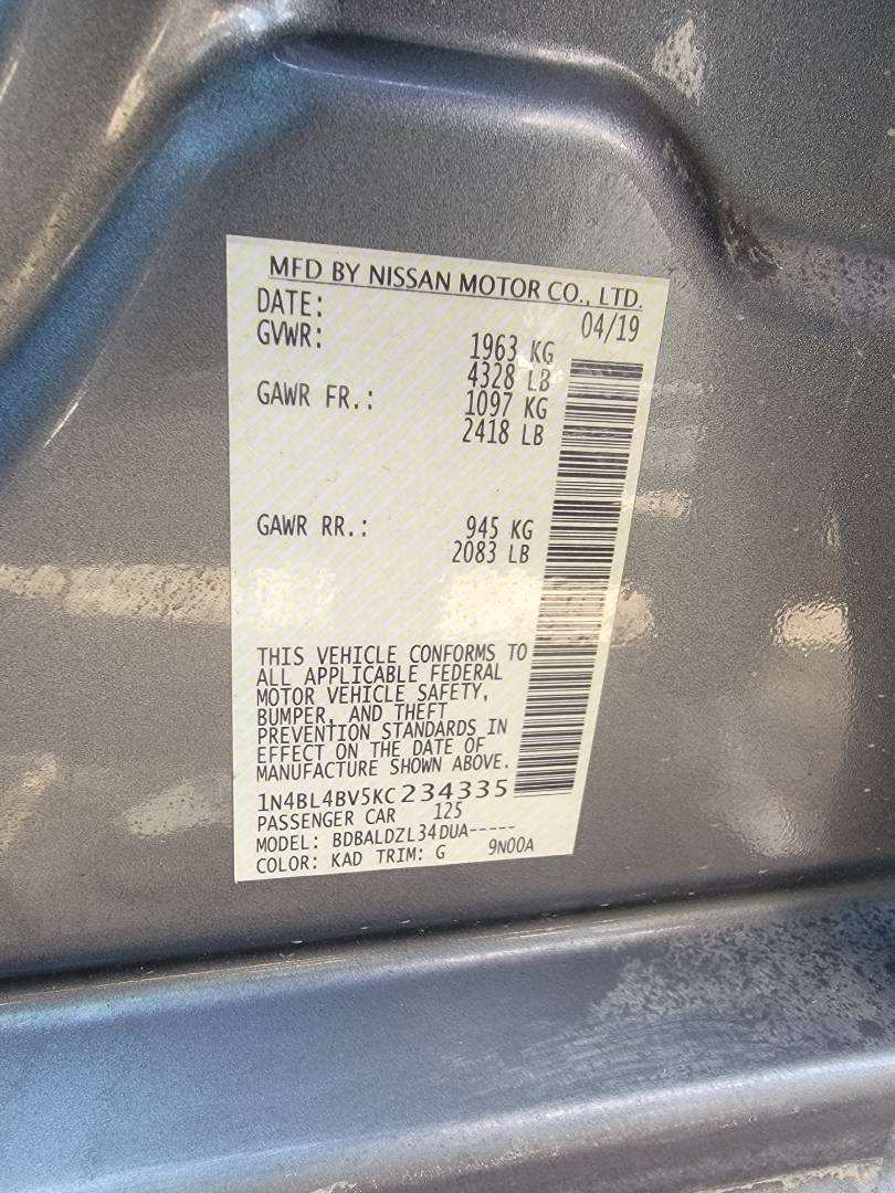 2019 NISSAN ALTIMA — 118732 Miles — Lot 5KC234335 — Main - Marhaba Auctions Used Cars - Image 10