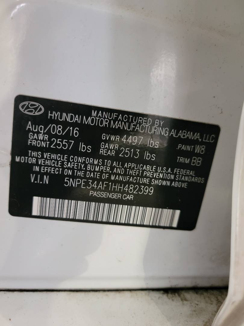 HYUNDAI SONATA 2017 - Marhaba Auction Used Cars - Image 10