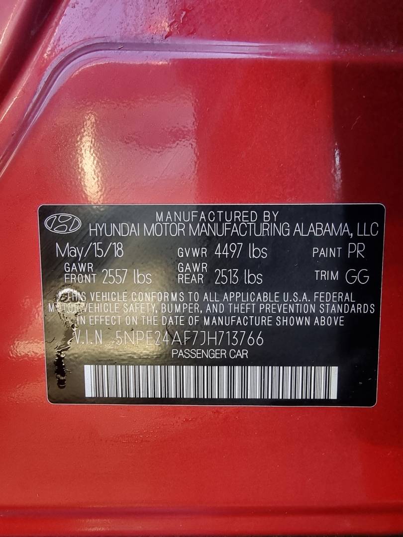 2018 HYUNDAI SONATA — 105925 Miles — Lot 215478 — Ind. 12 - Marhaba Auctions Used Cars - Image 9