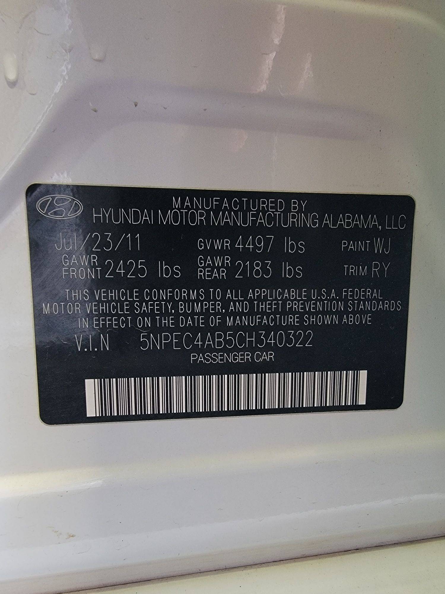 HYUNDAI SONATA 2012 - Marhaba Auction Used Cars - Image 11