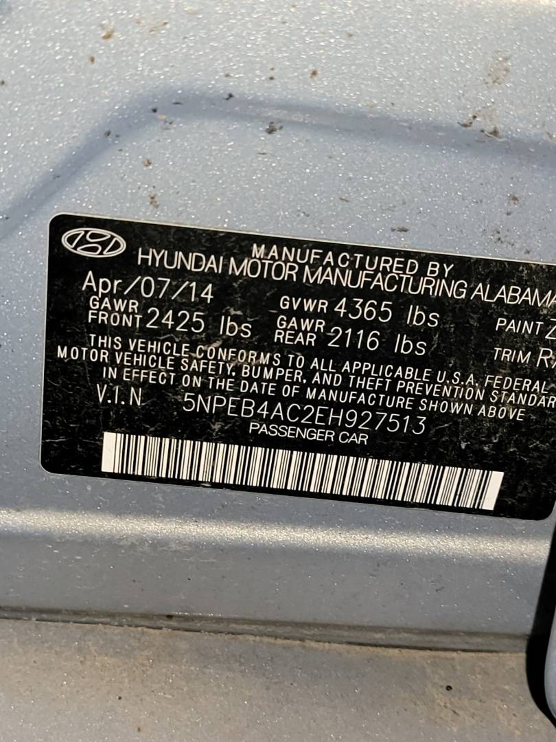 2014 HYUNDAI SONATA — 149903 Miles — Lot 927513 — Main - Marhaba Auctions Used Cars - Image 9